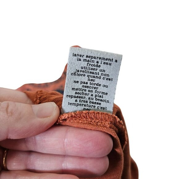 Ecote‎ Gorgeous Orange Sleeveless Embroidered Racerback Top S Boho Flowy Mesh - Picture 9 of 10